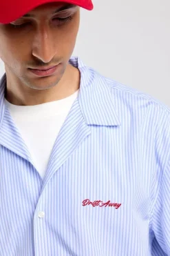Shirt Igor poplin gestreept shirt met artwork en korte mouwen