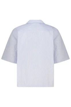 Shirt Igor poplin gestreept shirt met artwork en korte mouwen