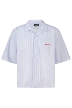 Shirt Igor poplin gestreept shirt met artwork en korte mouwen