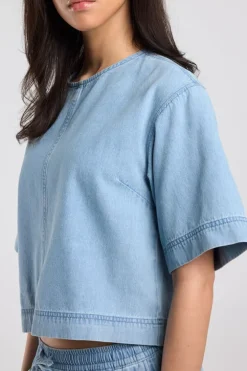 Shirt Ilena shirt met korte mouwen en knoopsluiting achter