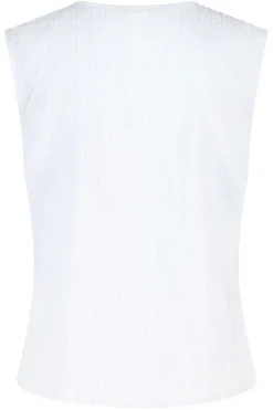 Shirt Iris mouwloze blouse met v-hals en knoopdetail
