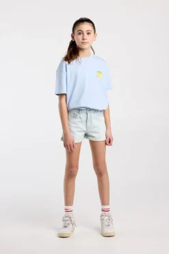 Short Lucy Jr loose fit denim short met omgeslagen pijpen