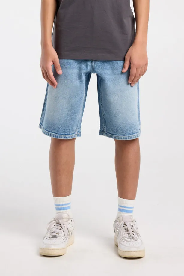 Short Nate Jr denim short met relaxed fit voor boys