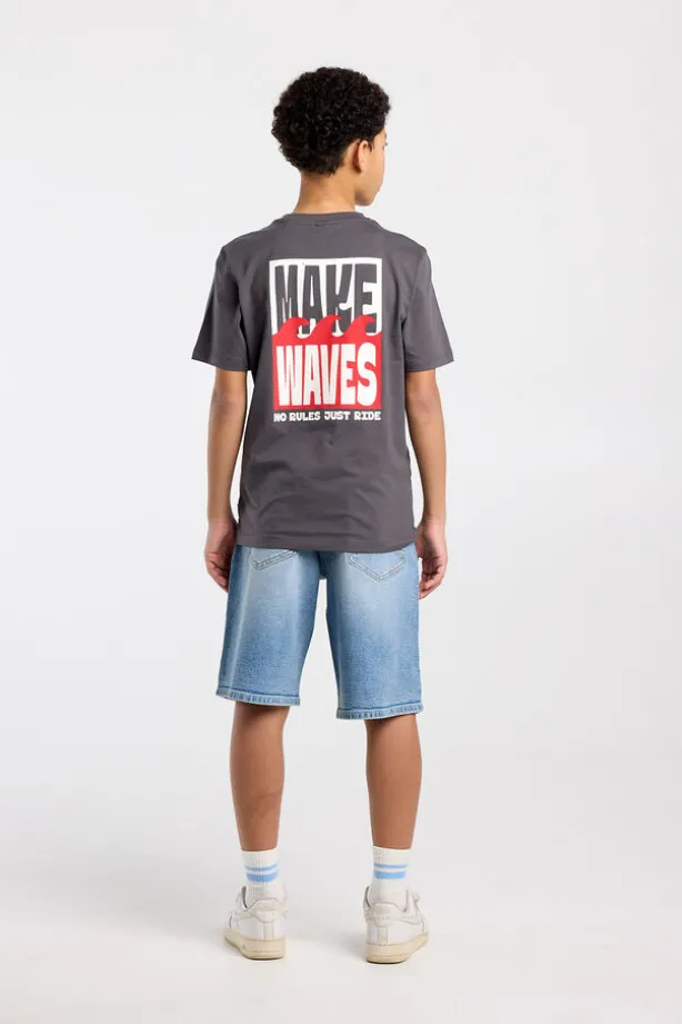 Short Nate Jr denim short met relaxed fit voor boys