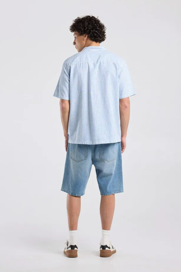 Short sleeve shirt Ido linnen shirt met borstzak