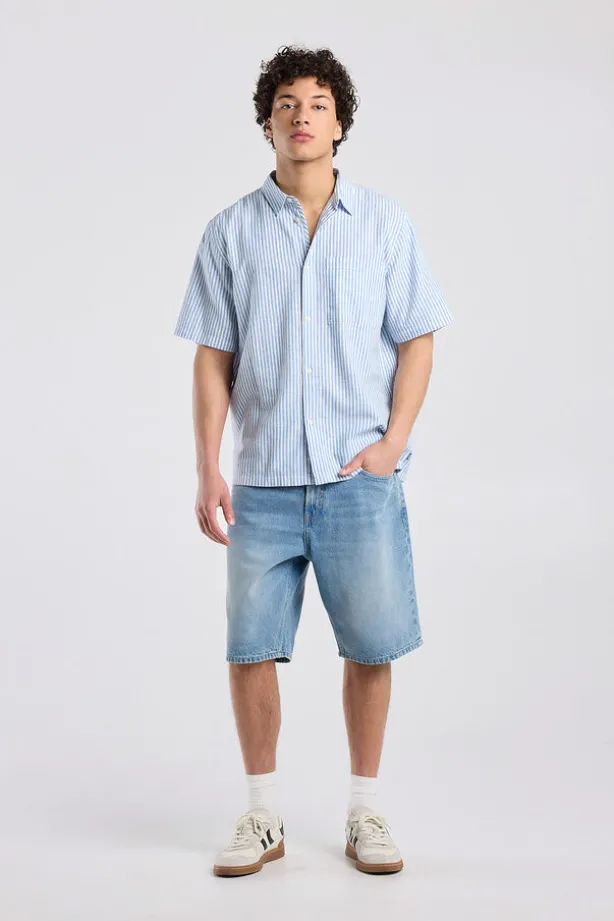 Short sleeve shirt Ido linnen shirt met borstzak