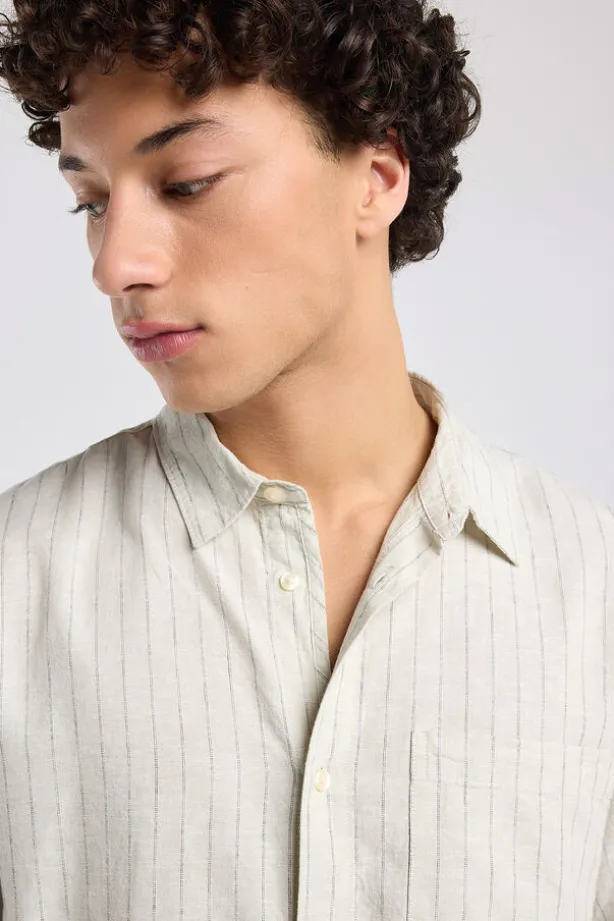 Short sleeve shirt Ido linnen shirt met borstzak