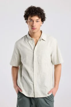 Short sleeve shirt Ido linnen shirt met borstzak