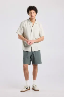 Short sleeve shirt Ido linnen shirt met borstzak