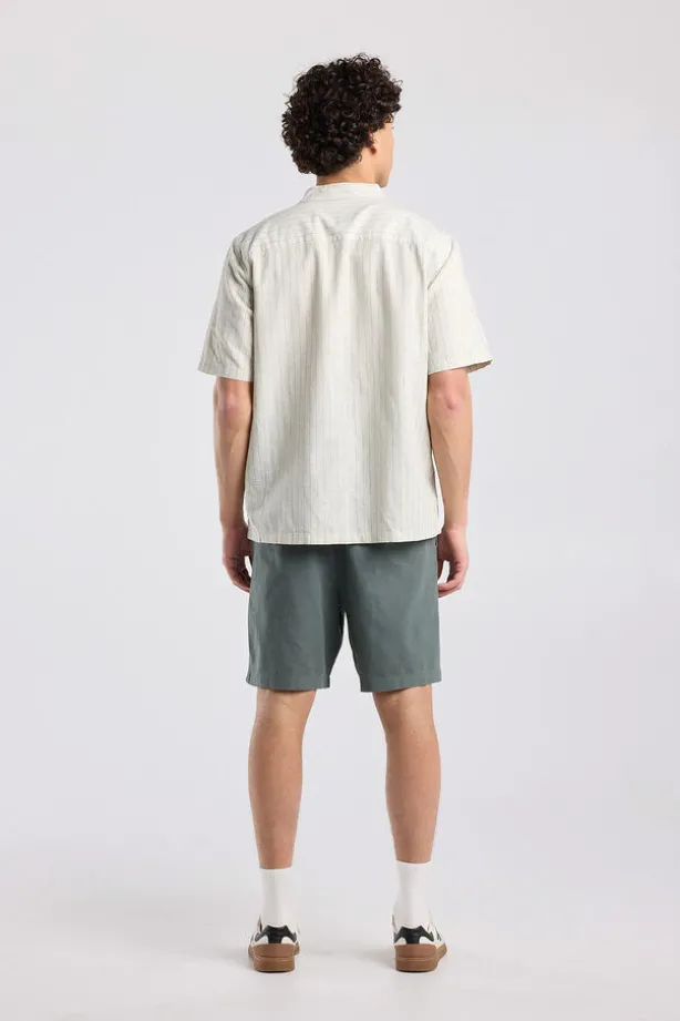 Short sleeve shirt Ido linnen shirt met borstzak