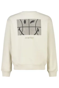 Sweater Scout Crew Jr relaxed fit sweater met Smileyworld™ chest- en backprint