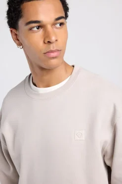 Sweater Sealey Crew Crewneck sweater met relaxed fit en tonale patch