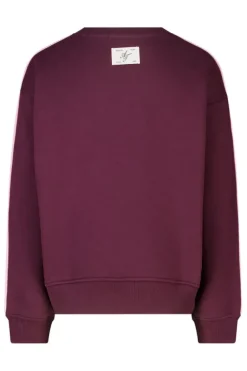 Sweater Siri JR sweater met chest print en contraststrepen