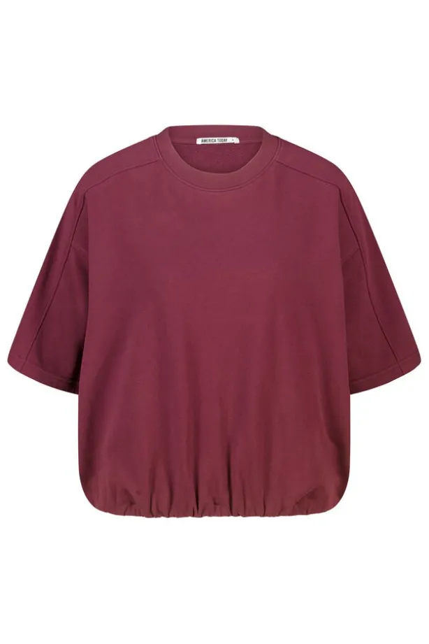 Sweater Steffie crewneck sweater met korte mouwen