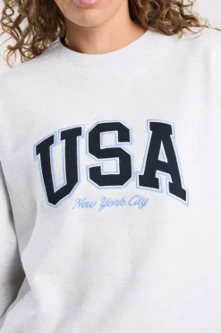 Sweat Senna Sweater met New York City en USA print