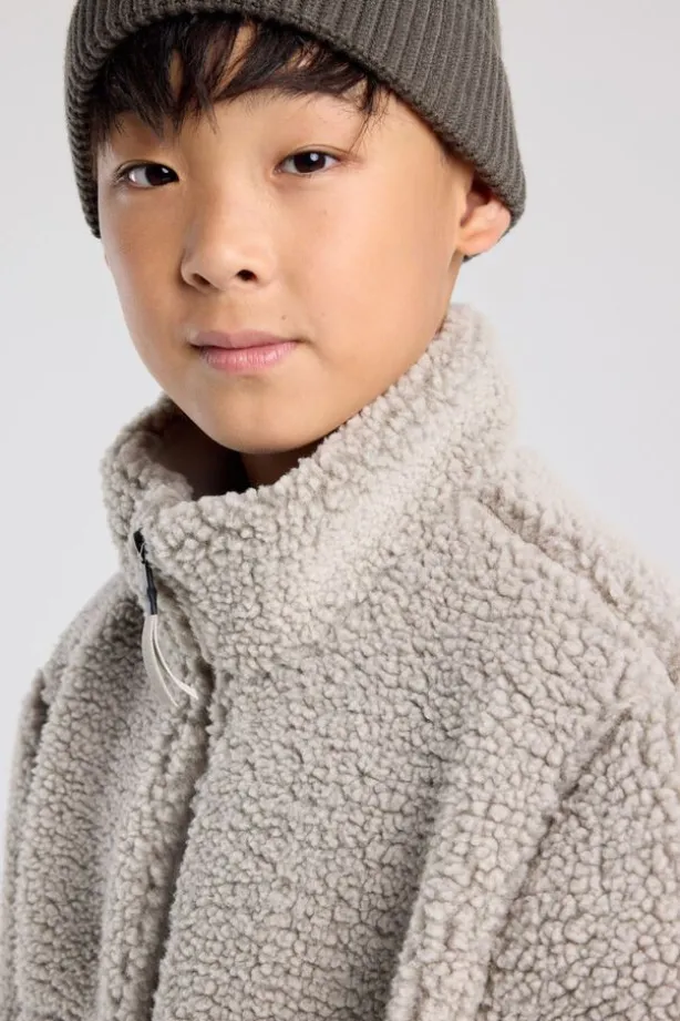 Teddy vest Bodhi Jr gevoerd teddy vest met aantrekkoorden