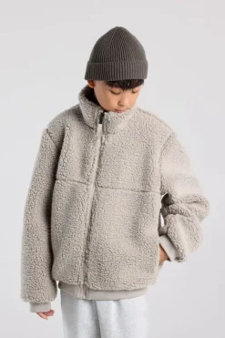 Teddy vest Bodhi Jr gevoerd teddy vest met aantrekkoorden