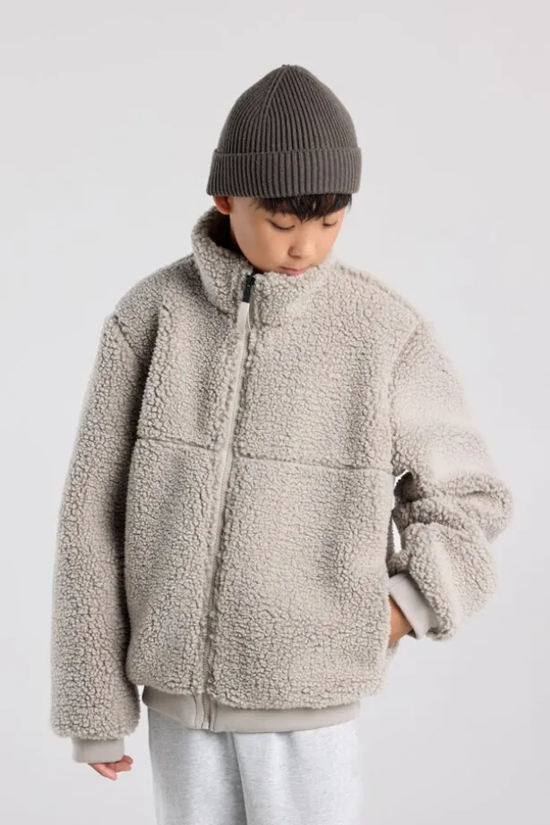 Teddy vest Bodhi Jr gevoerd teddy vest met aantrekkoorden