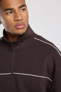 Track jacket Bobby relaxed fit track jacket met piping details