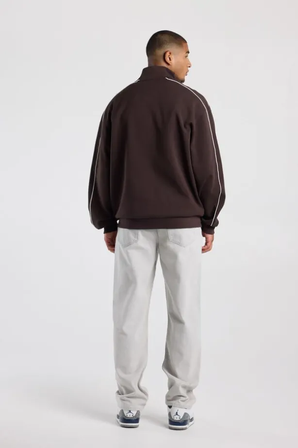 Track jacket Bobby relaxed fit track jacket met piping details