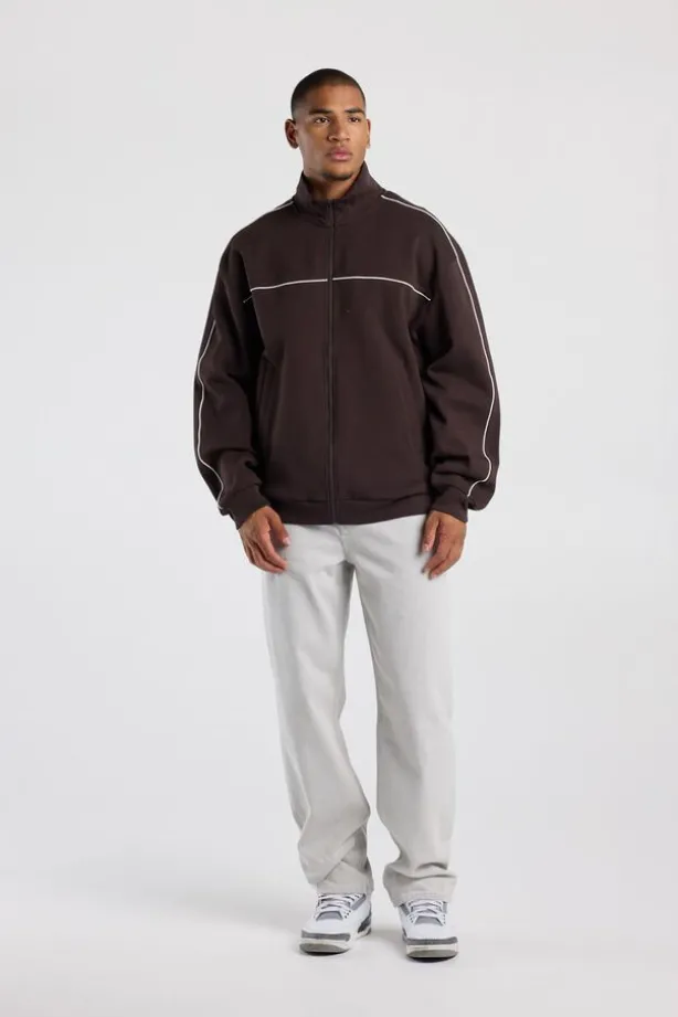 Track jacket Bobby relaxed fit track jacket met piping details