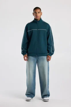 Track jacket Bobby relaxed fit track jacket met piping details