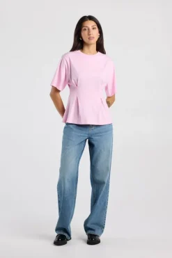 T-shirt Edia fitted T-shirt met wijde mouwen