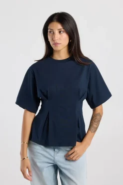 T-shirt Edia fitted T-shirt met wijde mouwen