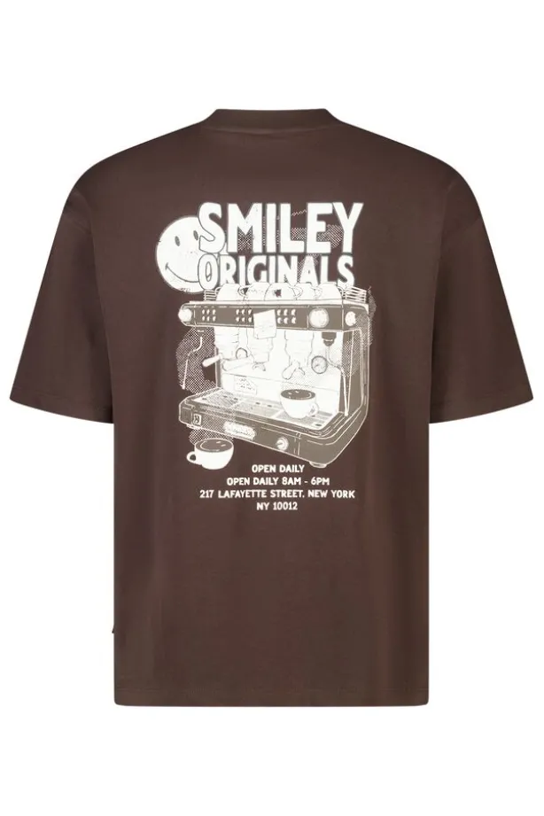 T-shirt Edwin boxy fit t-shirt met Smiley ™ artwork
