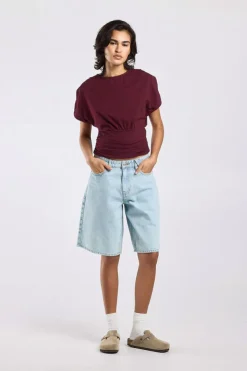 T-shirt Eef t-shirt met korte mouwen en gerimpelde taille