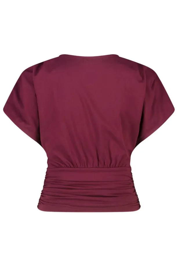 T-shirt Eef t-shirt met korte mouwen en gerimpelde taille