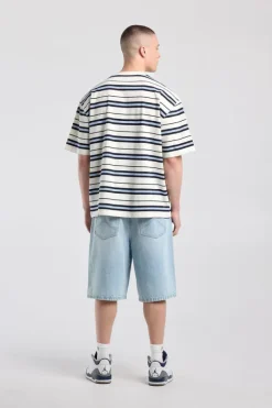 T-shirt Eldon loose fit t-shirt met strepen