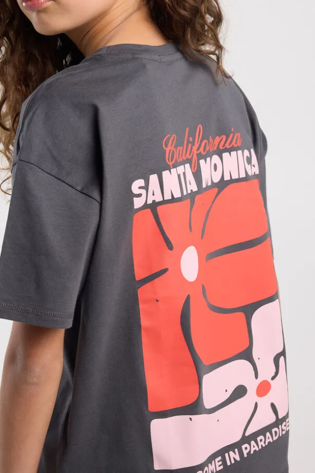 T-shirt Ellinor Jr loose fit t-shirt van biologisch katoen met print