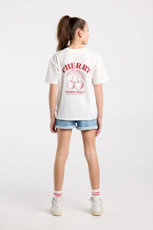 T-shirt Ellinor Jr loose fit t-shirt van biologisch katoen met print
