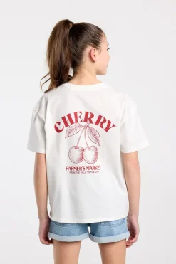 T-shirt Ellinor Jr loose fit t-shirt van biologisch katoen met print