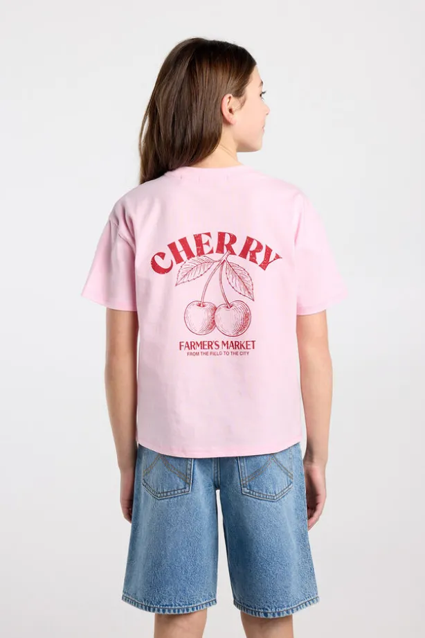 T-shirt Ellinor Jr loose fit t-shirt van biologisch katoen met print