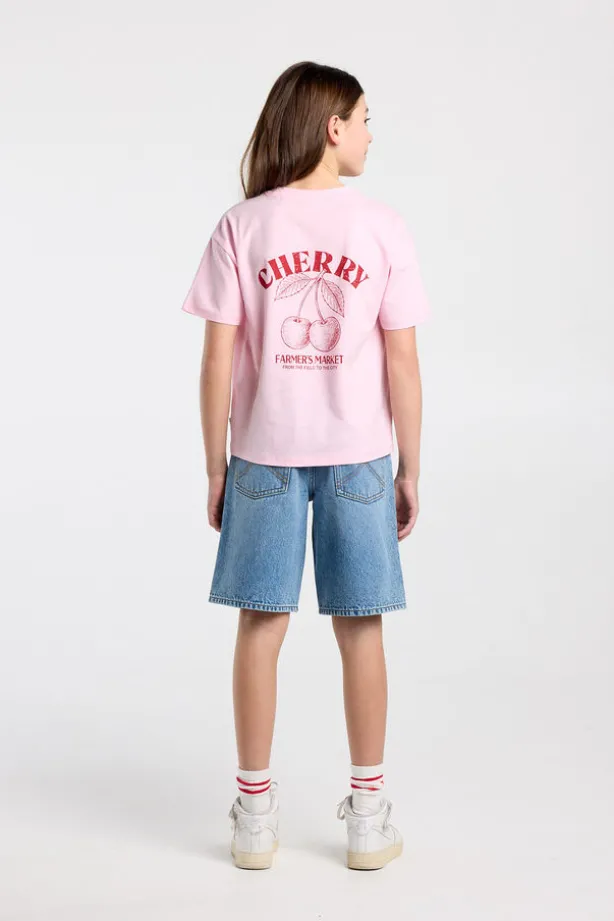 T-shirt Ellinor Jr loose fit t-shirt van biologisch katoen met print