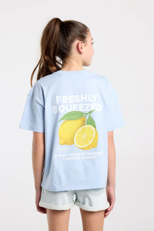 T-shirt Ellinor Jr loose fit t-shirt van biologisch katoen met print