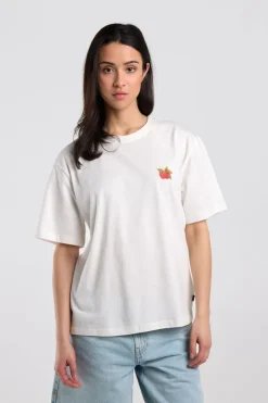 T-shirt Ellinor loose fit t-shirt met print op borst en rug