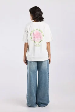 T-shirt Ellinor loose fit t-shirt met print op borst en rug