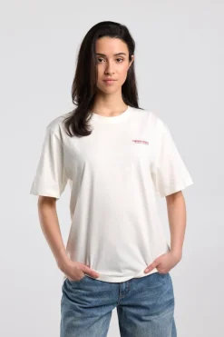 T-shirt Ellinor loose fit t-shirt met print op borst en rug