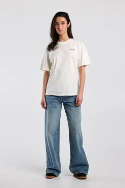 T-shirt Ellinor loose fit t-shirt met print op borst en rug