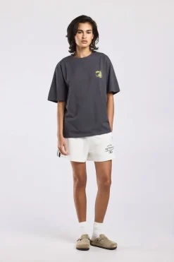 T-shirt Ellinor loose fit t-shirt met print op borst en rug