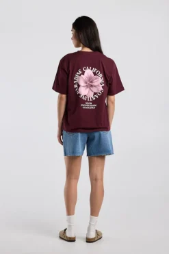 T-shirt Ellinor loose fit t-shirt met print op borst en rug