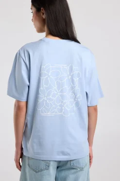 T-shirt Ellinor loose fit t-shirt met print op borst en rug