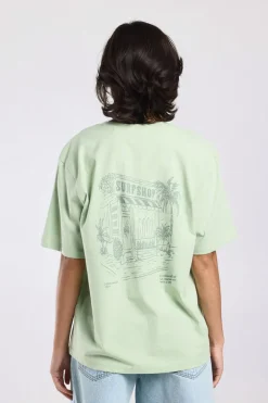 T-shirt Ellinor loose fit t-shirt met print op borst en rug
