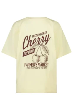 T-shirt Ellinor loose fit t-shirt met print op borst en rug