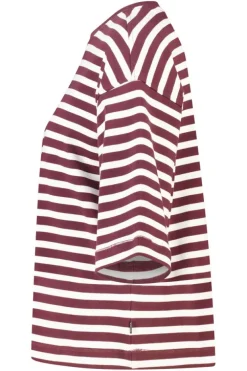 T-shirt Elly gestreept t-shirt met effen kraag