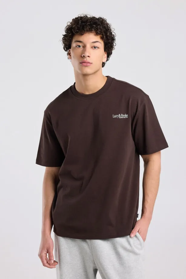 T-shirt Emre relaxed fit t-shirt van Lazy & Broke lijn