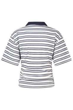 T-shirt Enisa slim fit T-shirt met polokraag en streepdessin